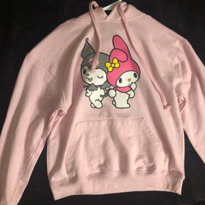 Pink Hello Kitty My Melody + Kuromi Sanrio Hoodie